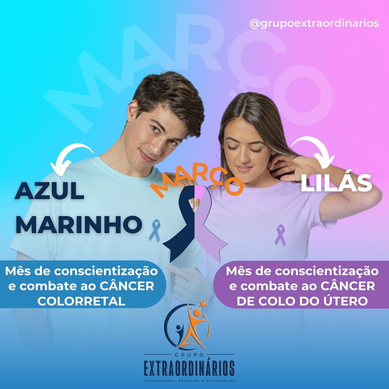 Março Azul-Marinho e Lilás